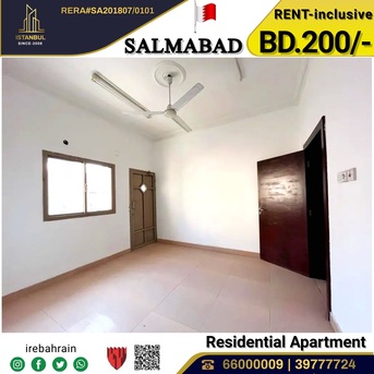 Salmabad, Apartments, Flats, Houses & Villas, BHD 200/month,  2 BR,  Residential 2 BHK Apartment For Rent In Salmabad