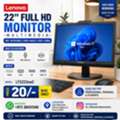 BHD 20,  Lenovo 22" Full HD Monitor Multimedia 360*Rotatable In-built Webcam, Speakers & Microphone