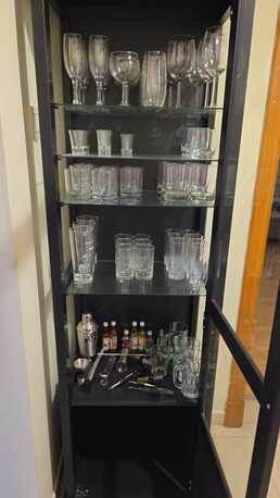 Sanabis, Furniture, BHD 65,  Glass Display Cabinet With Glassware & Bar Accessories For Sale