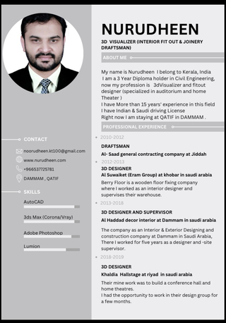Qatif, Job Seekers, 3D VISUALIZER (INTERIOR FIT OUT & JOINERY DRAFTSMAN)