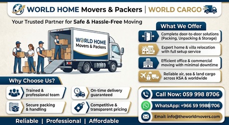 Dammam, Relocation, WORLD Movers Packers➡️Door To Door CARGO DELIVERY➡️With 20-40 FT Containers➡️ 0599988706