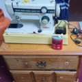 SAR 550,  ELECTRIC SEWING MACHINE WITH TABLE & ACCESSORIES (110 VOLT)