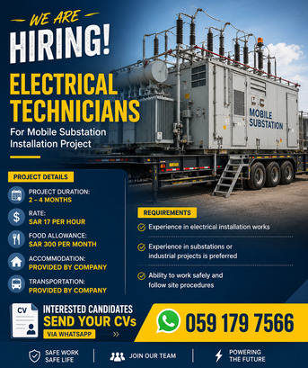 Dammam, Jobs, Electrical Technician Required