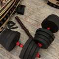 SAR 150,  Adjustable Dumbbell Set 30kg &ndash; Like New &ndash; 150 SAR (Tuwaiq, Riyadh)
