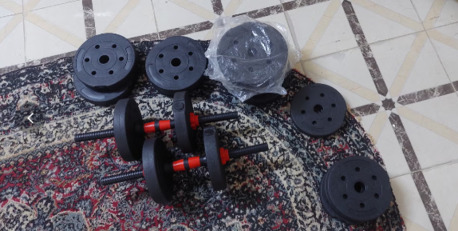 Tuwaiq, Sporting Goods, SAR 150,  Adjustable Dumbbell Set 30kg &ndash; Like New &ndash; 150 SAR (Tuwaiq, Riyadh)