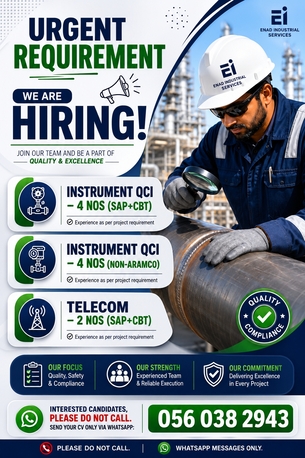 Jubail, Jobs, Urgent Requirement,