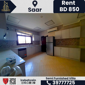 Saar, Apartments, Flats, Houses & Villas, BHD 850/month,  Furnished,  5 BR,  Semi Furnished Villa For Rent &ndash; Saar | BD 850/- (Without EWA)