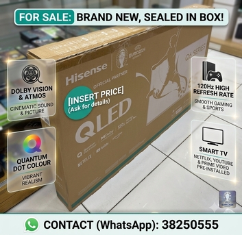 Hoora, Electronics, BHD 150,  Brand New Sealed Box Hisense 55 Inches QLED Ultra HD Premium TV For Sale