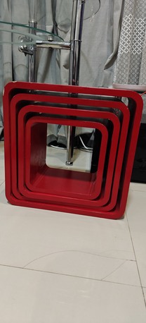 Riyadh, Household Items, SAR 100,  4 Square Red Shelf And 4 Circle Black Shelf For Sale