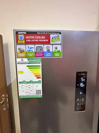 Al Rawdah, Appliances, SAR 1300,  Geepas Side By Side No Frost Refrigerator