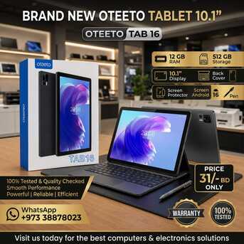 Manama, Tablet Computers, BHD 31,  New 10" Smart Android Tablet 12 GB RAM+512 GB Storage FREE Case & Keyboard With Warranty