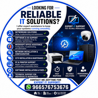 Riyadh, Technical, IT Solution |Netwrok| Laptop| Printer | CCTV