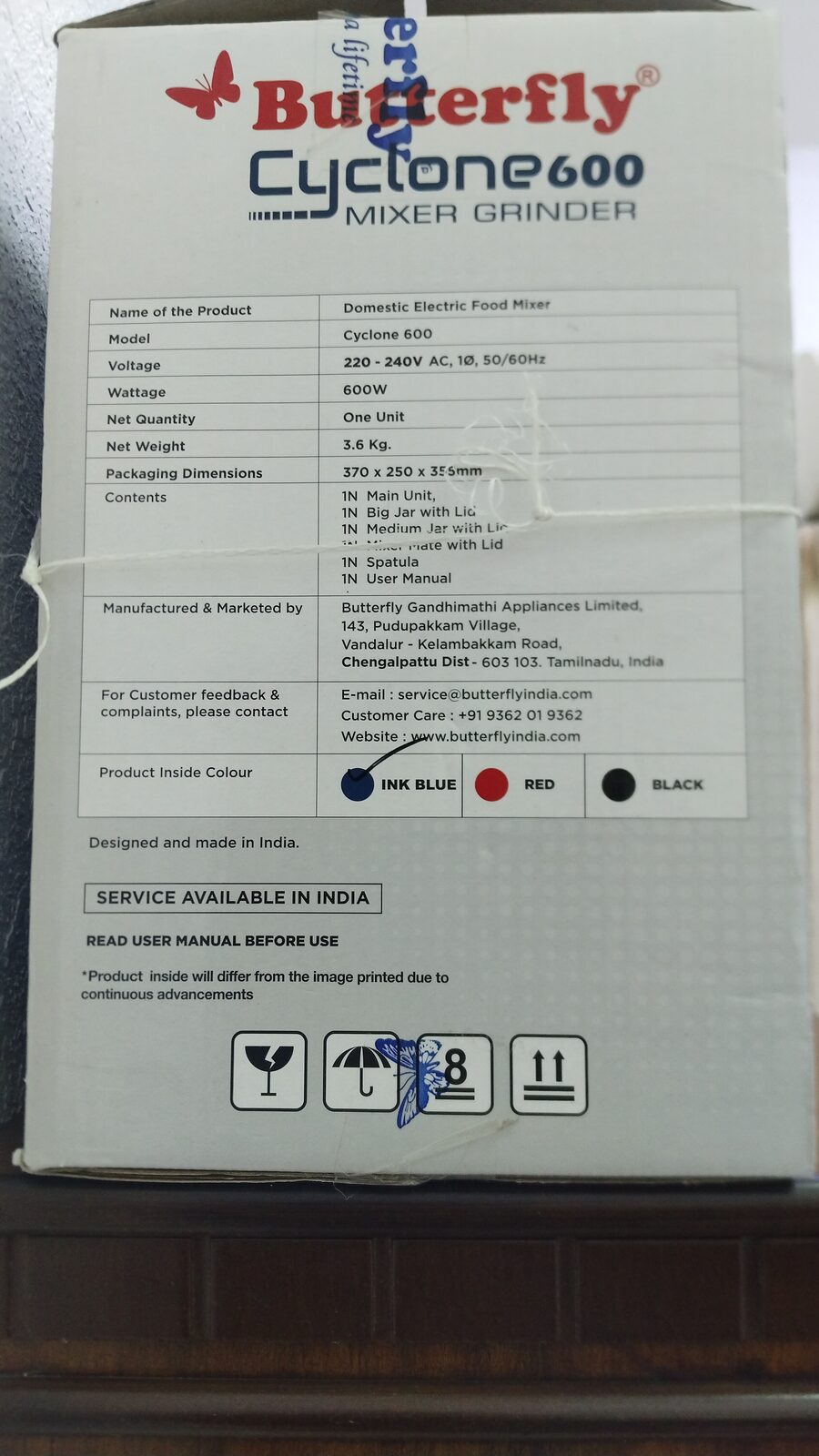 Jubail, Electronics, SAR 180,  Butterfly Cyclone 600 W Mixer Grinder-Blue