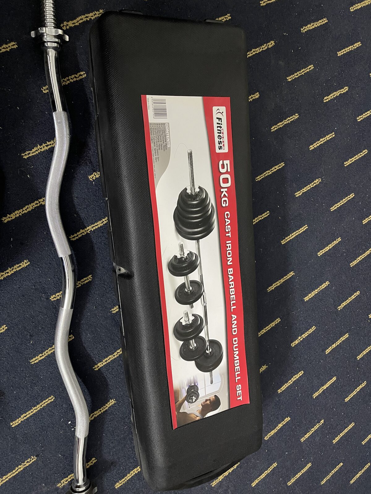Al Malaz, Sporting Goods, SAR 250,  50KG Dumbell Set And Barbell
