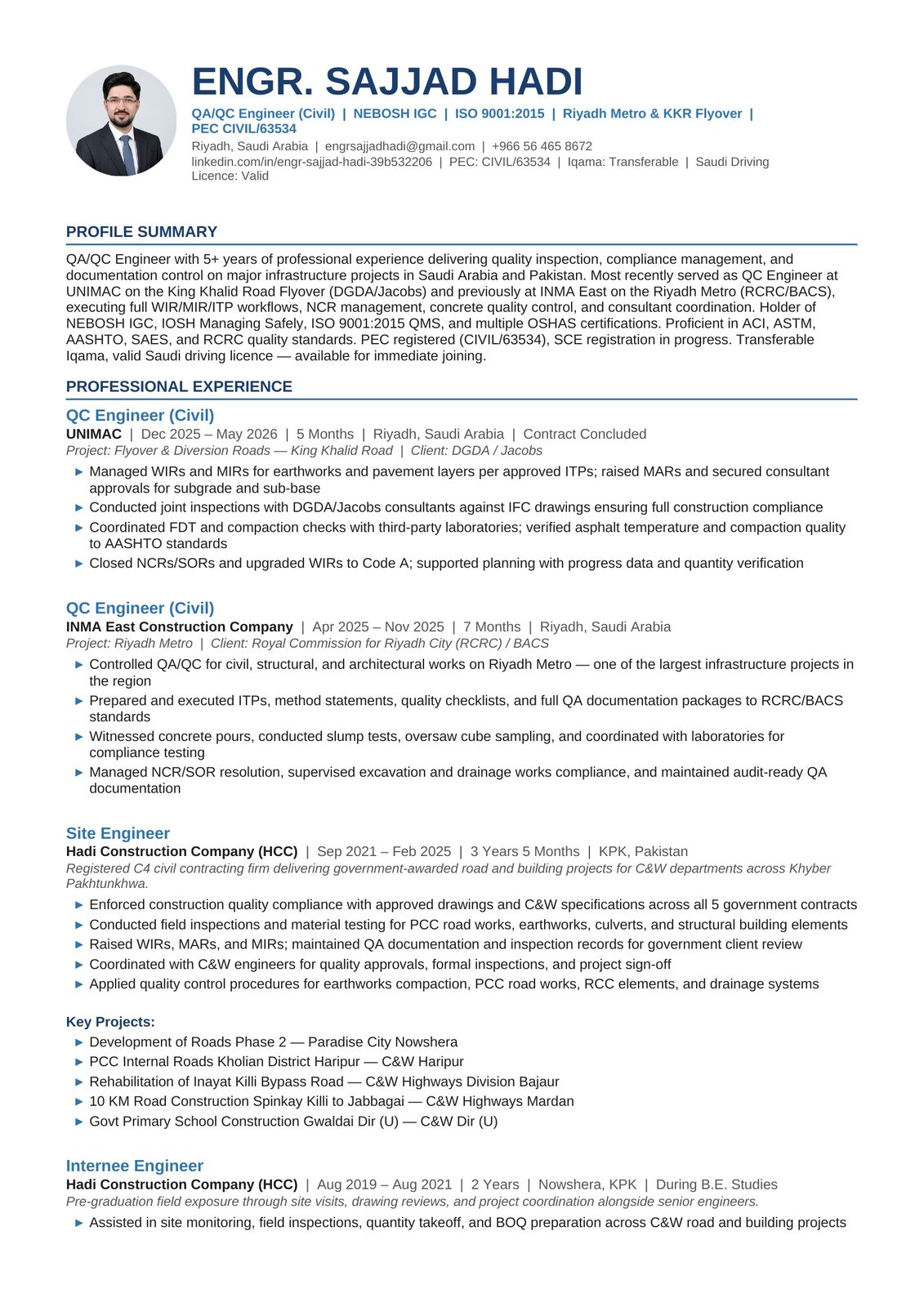 Dammam, Job Seekers, QAQC Engineer