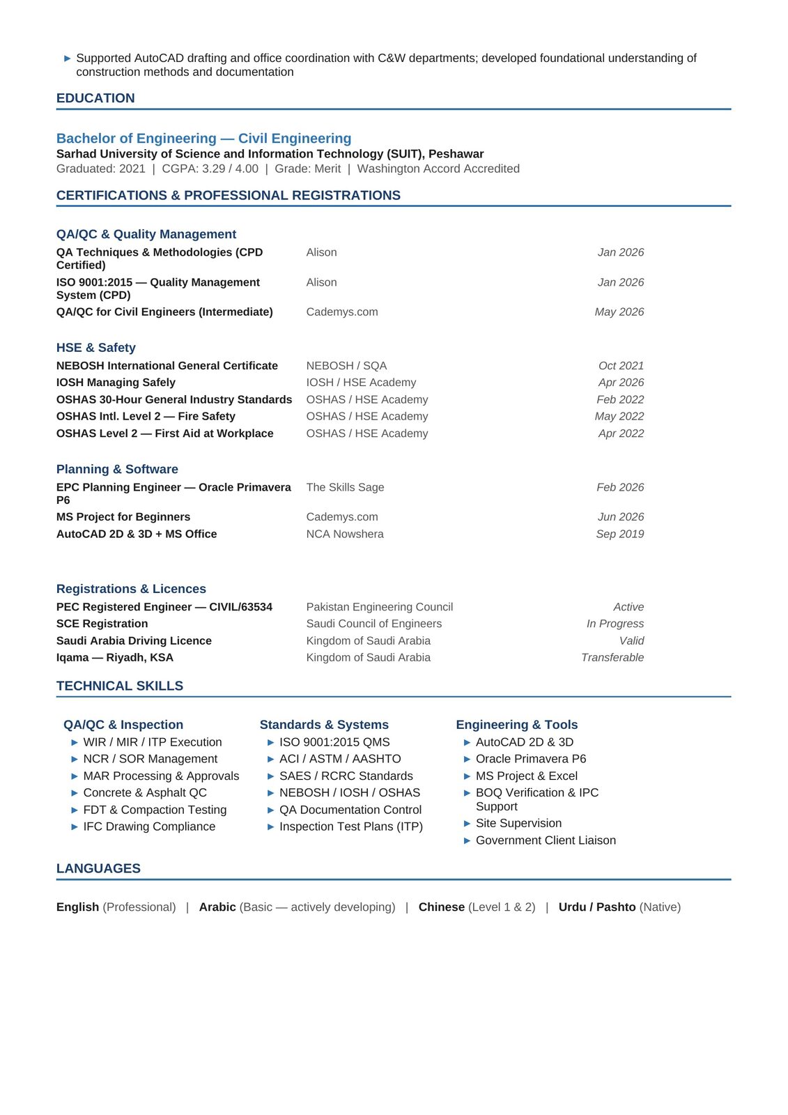 Dammam, Job Seekers, QAQC Engineer