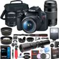USD 300,  Canon EOS Rebel T7 DSLR Camera W/ 18-55mm IS II + 75-300mm III Dual Lens Pro Kit