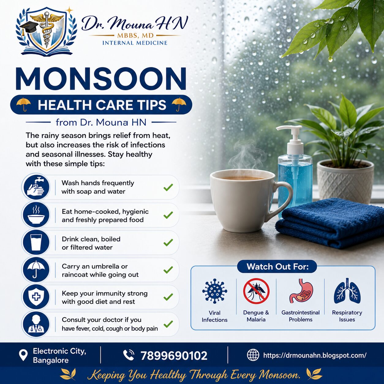 Bangalore, Health, Monsoon Health Care Tips From Dr. Mouna HN