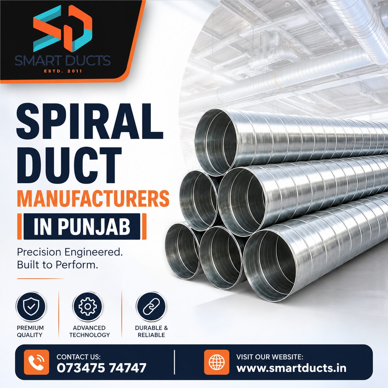 Punjab, Air Conditioning, Best Spiral Duct Manufacturers In Punjab &ndash; Smart Ducts
