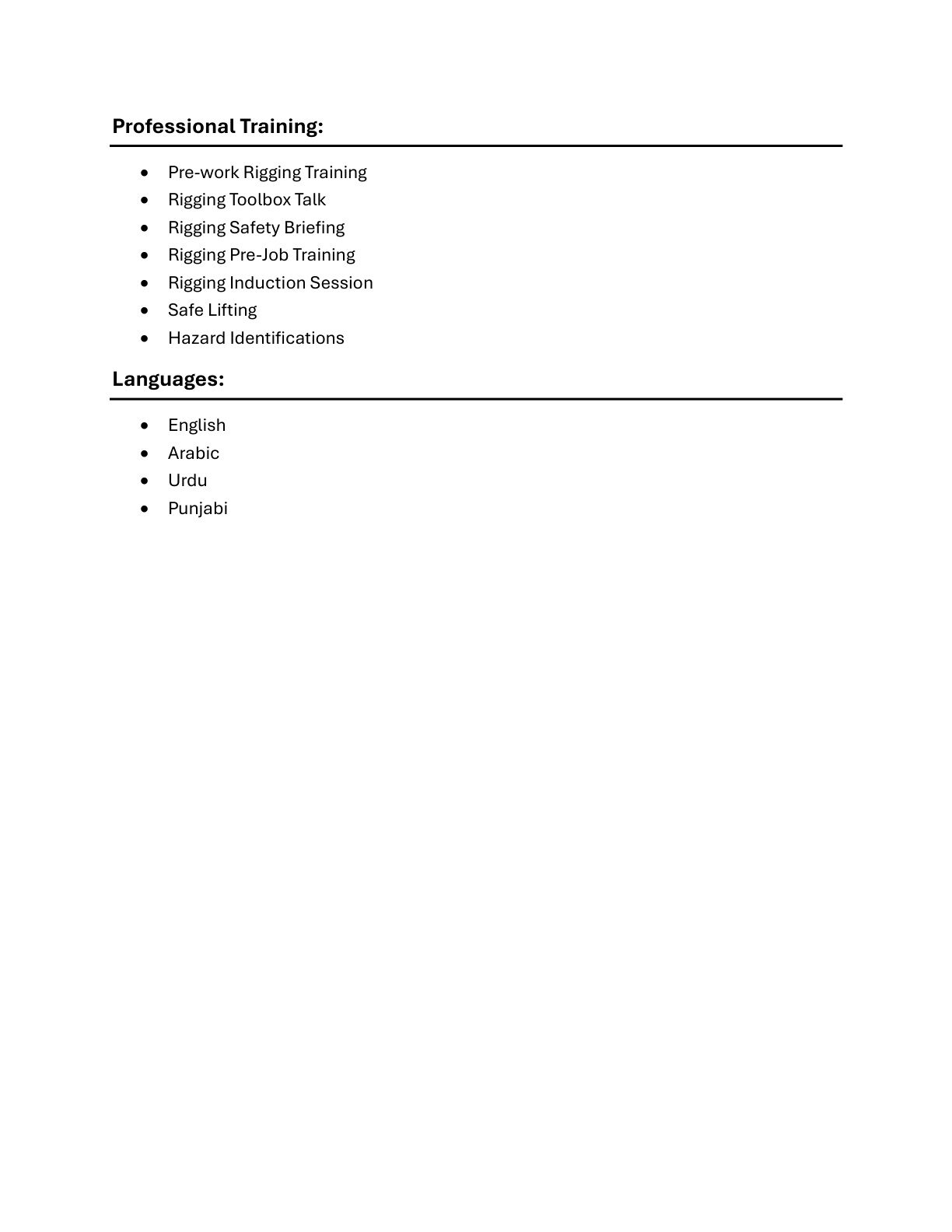 Riyadh, Job Seekers, Rigger Level 3 (TUV Certified)