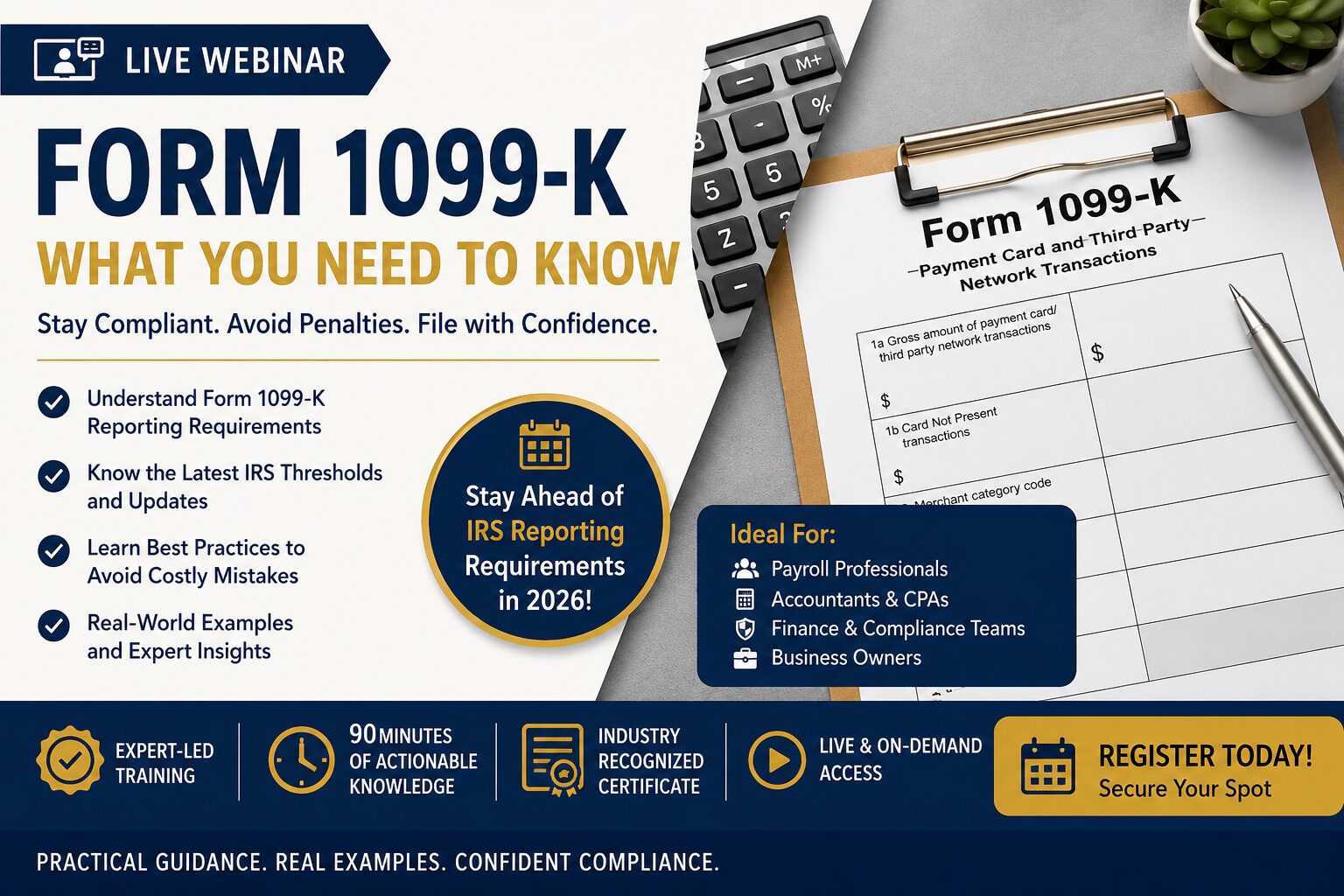 New York, Education, Form 1099 Webinar 2026 | Master Form 1099-K Reporting & IRS Compliance