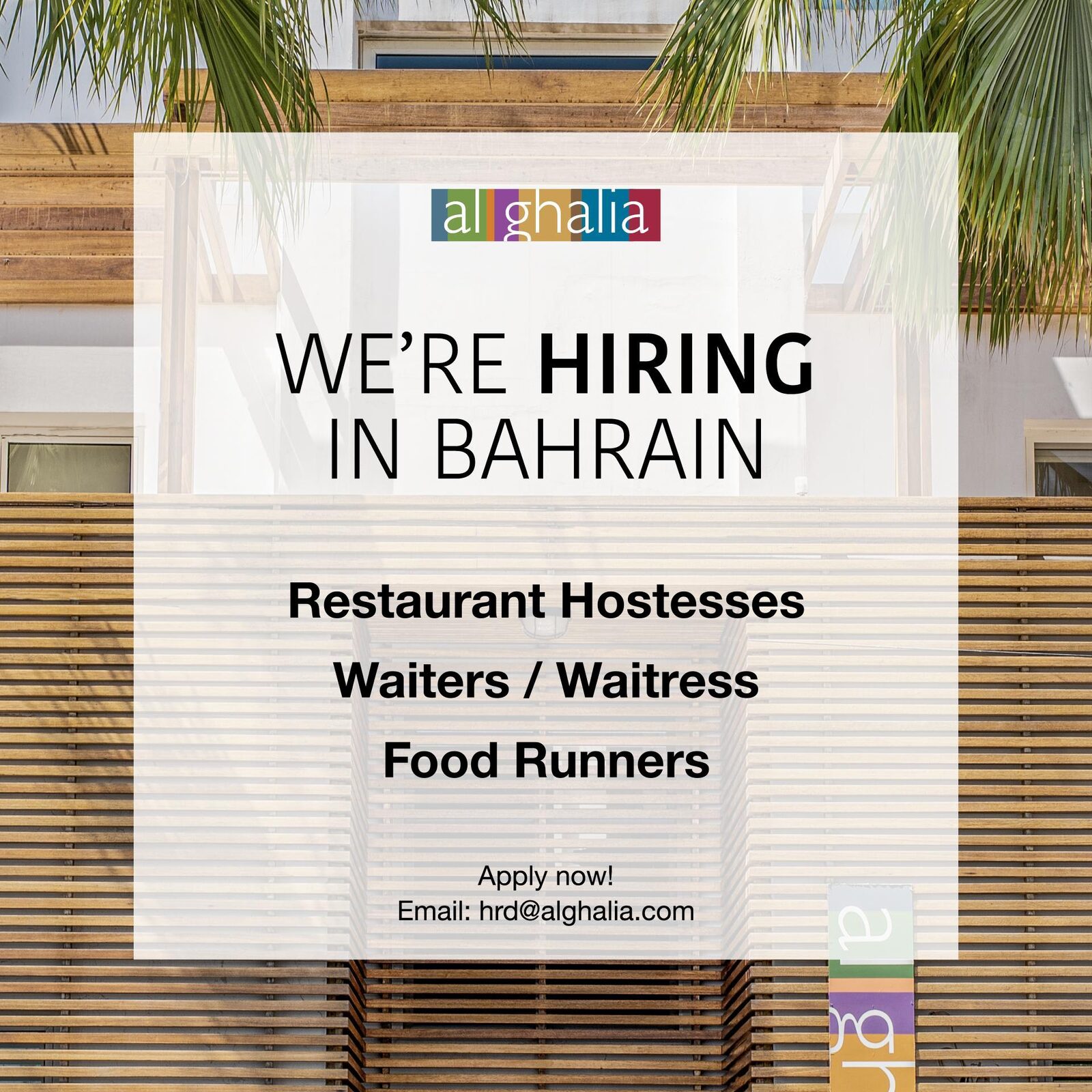 Manama, Jobs, Hiring: Female Food Runners