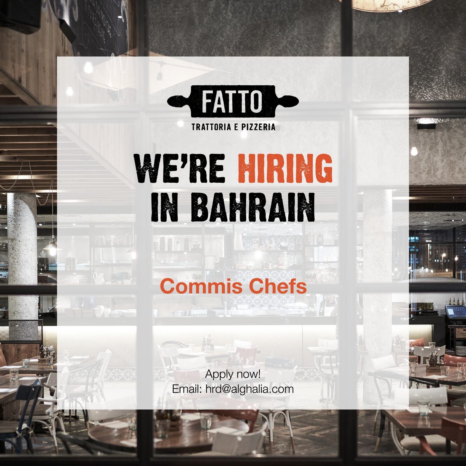 Manama, Jobs, Hiring: Cooks (Italian Cuisine)