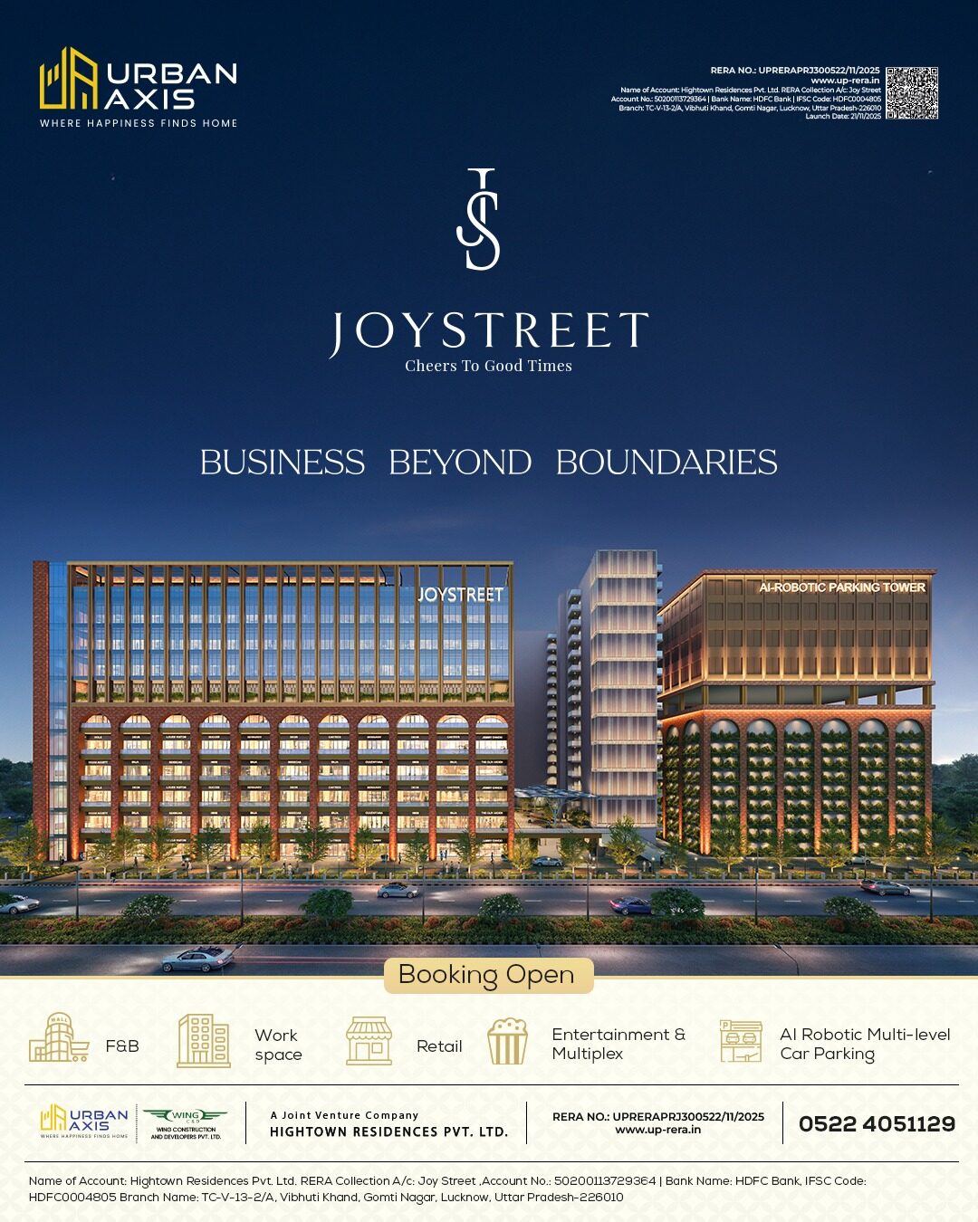 Lucknow, Offices, INR 90,  Best Commercial Property In Lucknow &ndash; Invest In Joy Street By Urban Axis