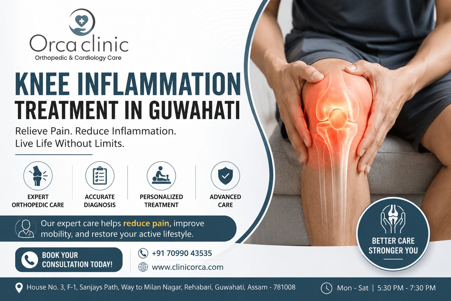 Mumbai, Health, Knee Inflammation Treatment In Guwahati | Expert Orthopedic Care | Clinic Orca