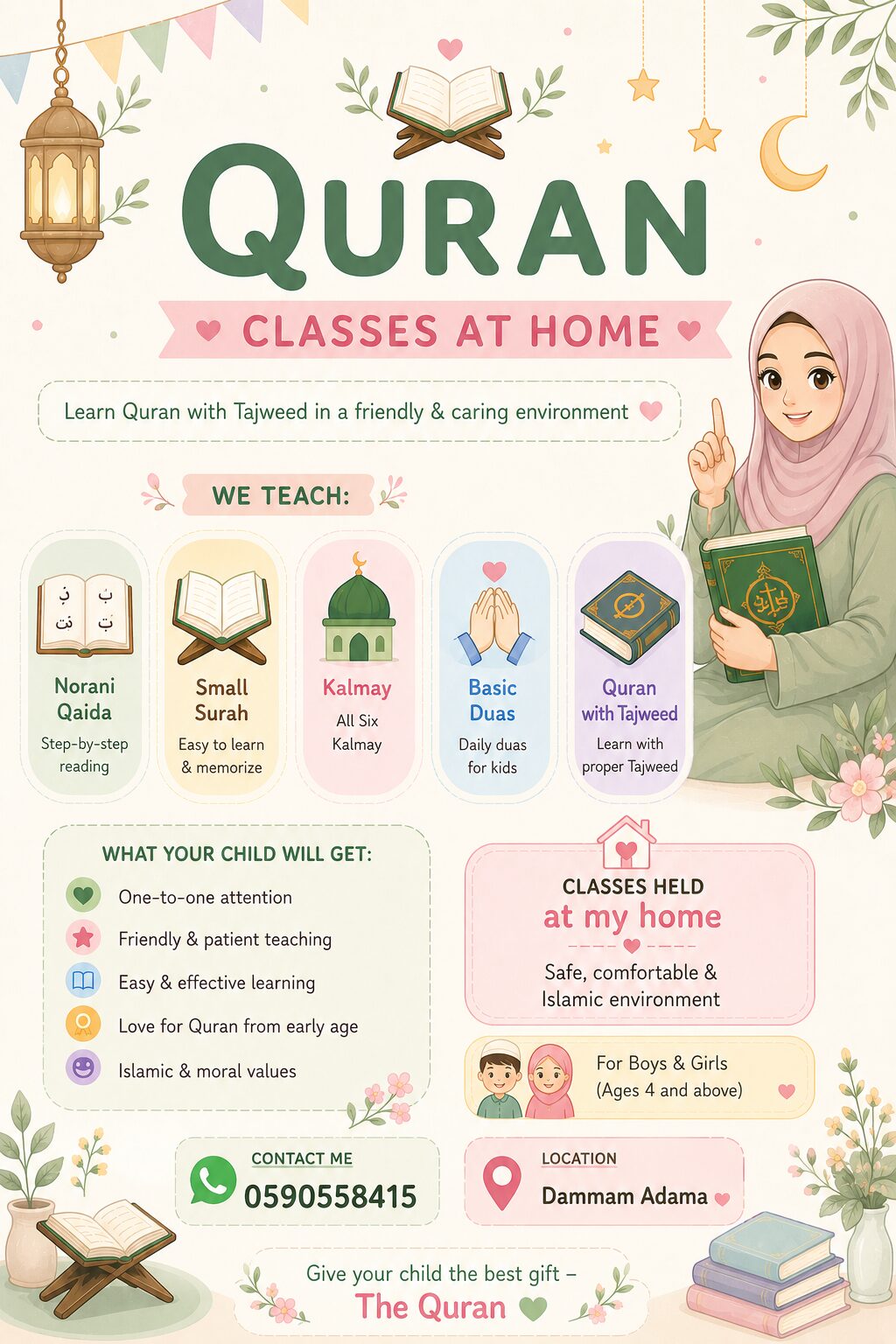 Dammam, Lessons Offered, Quran Learning