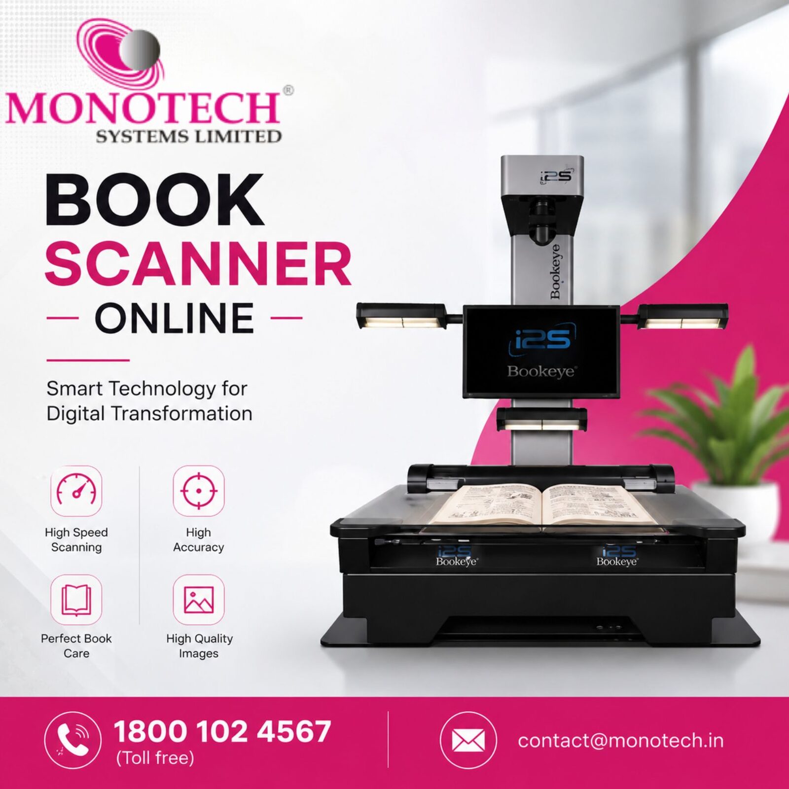 New Delhi, Industrial Machinery, Top Book Scanner Online Solutions | Monotech