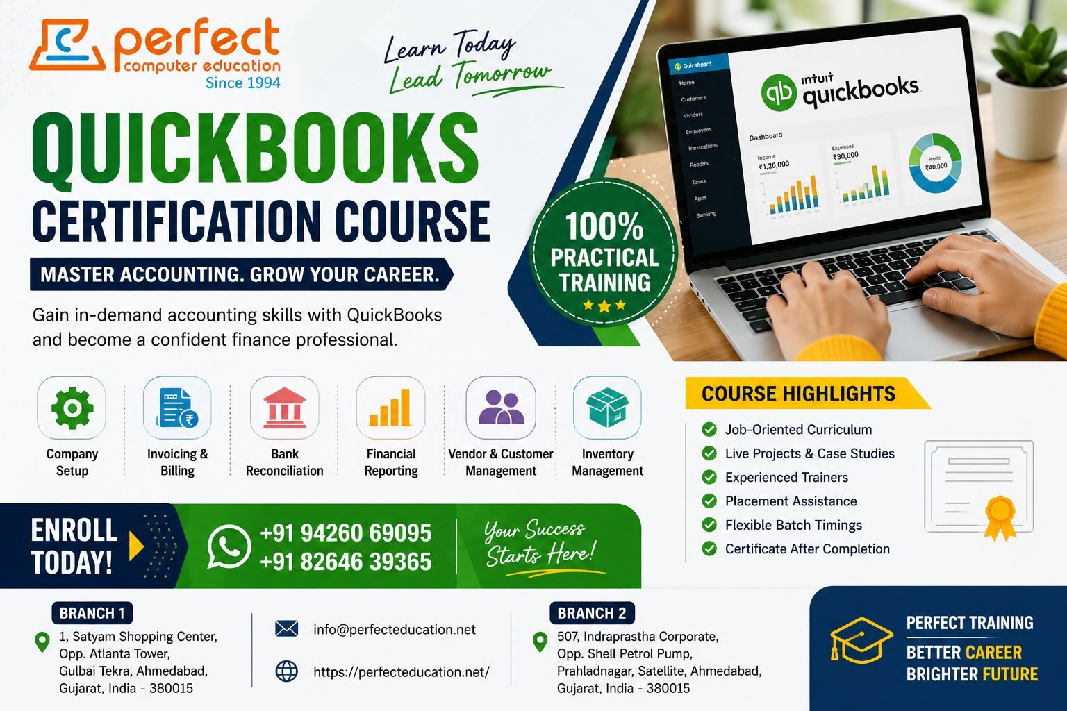 Ahmedabad, Education, QuickBooks Certification Course In Ahmedabad By Perfect Computer Education