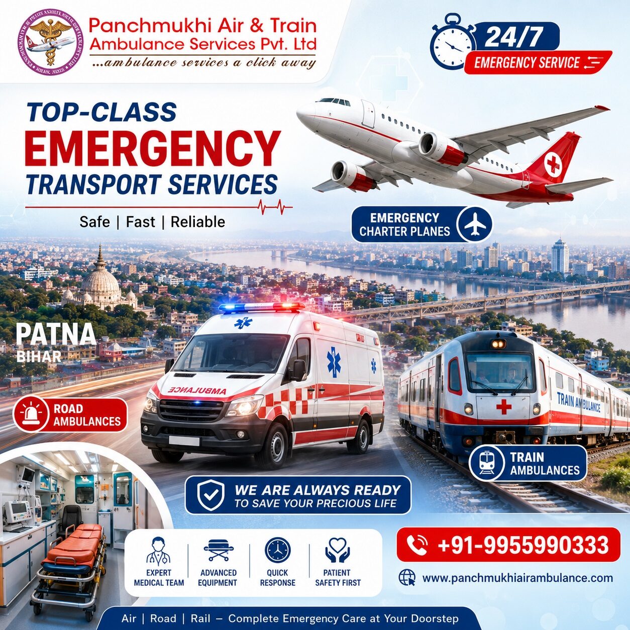 Mumbai, Health, Panchmukhi Air Ambulance Service In Patna Provides Advanced Health Services