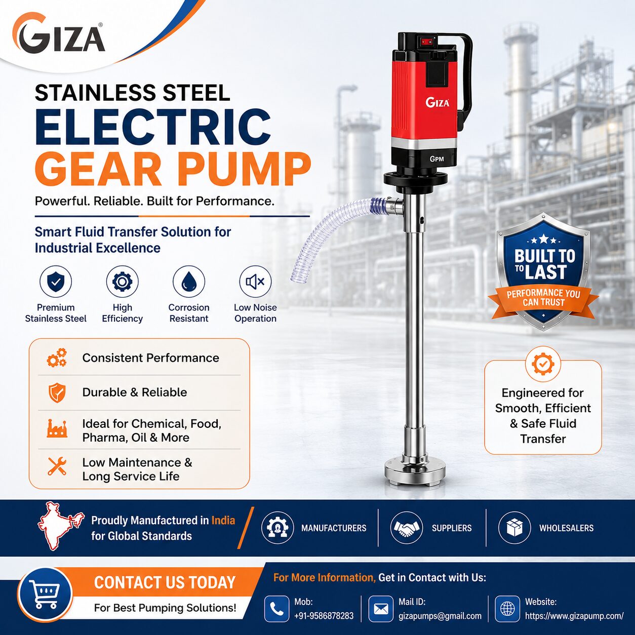 Ahmedabad, Wholesale Products, Stainless Steel Electric Gear Pump Manufacturers Delivering Reliable Industrial Performanc