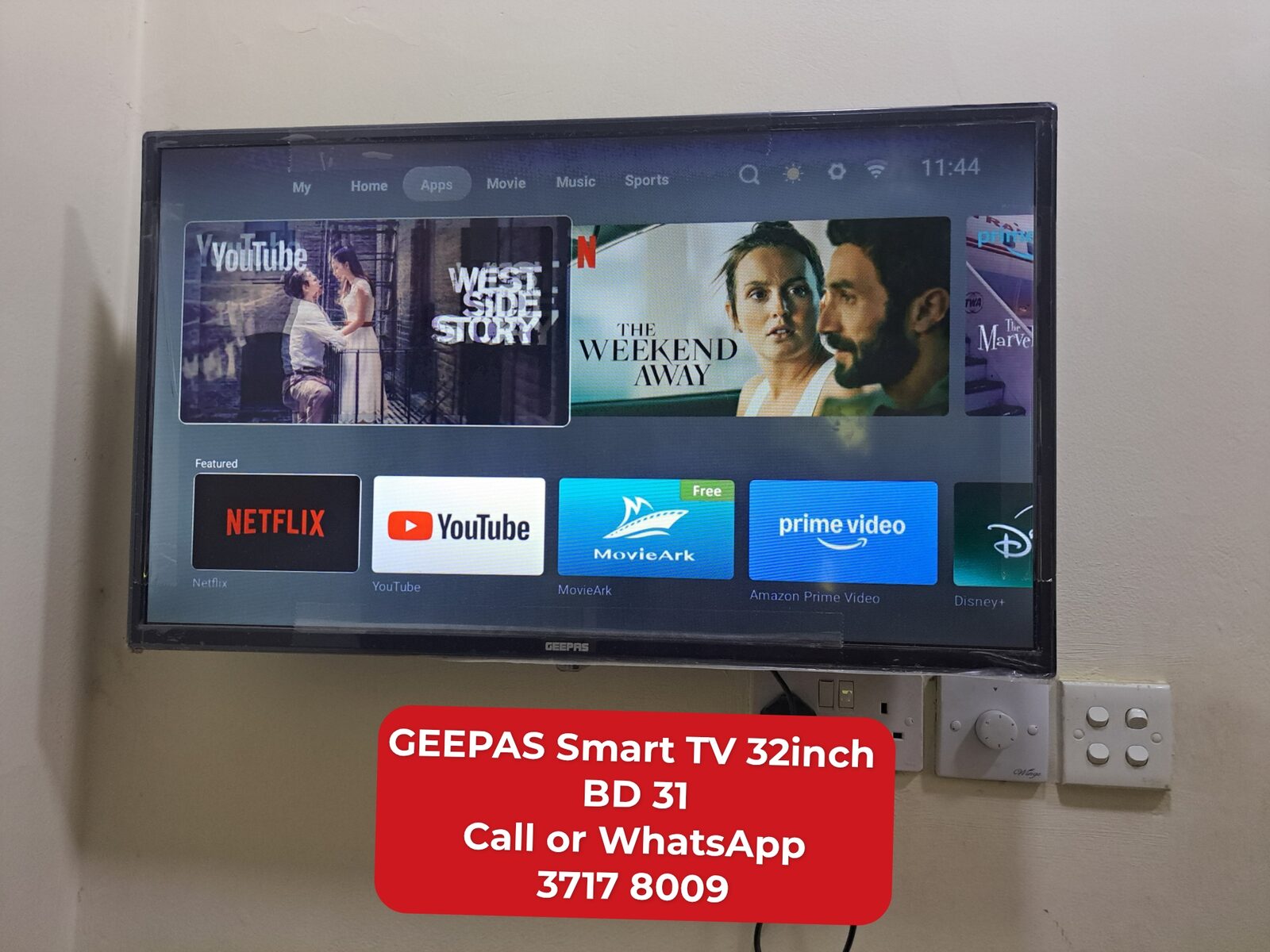 Manama, Appliances, BHD 31,  🌍🌎Geepas Smart Tv 32inch In Good Condition For Sale With Delivery