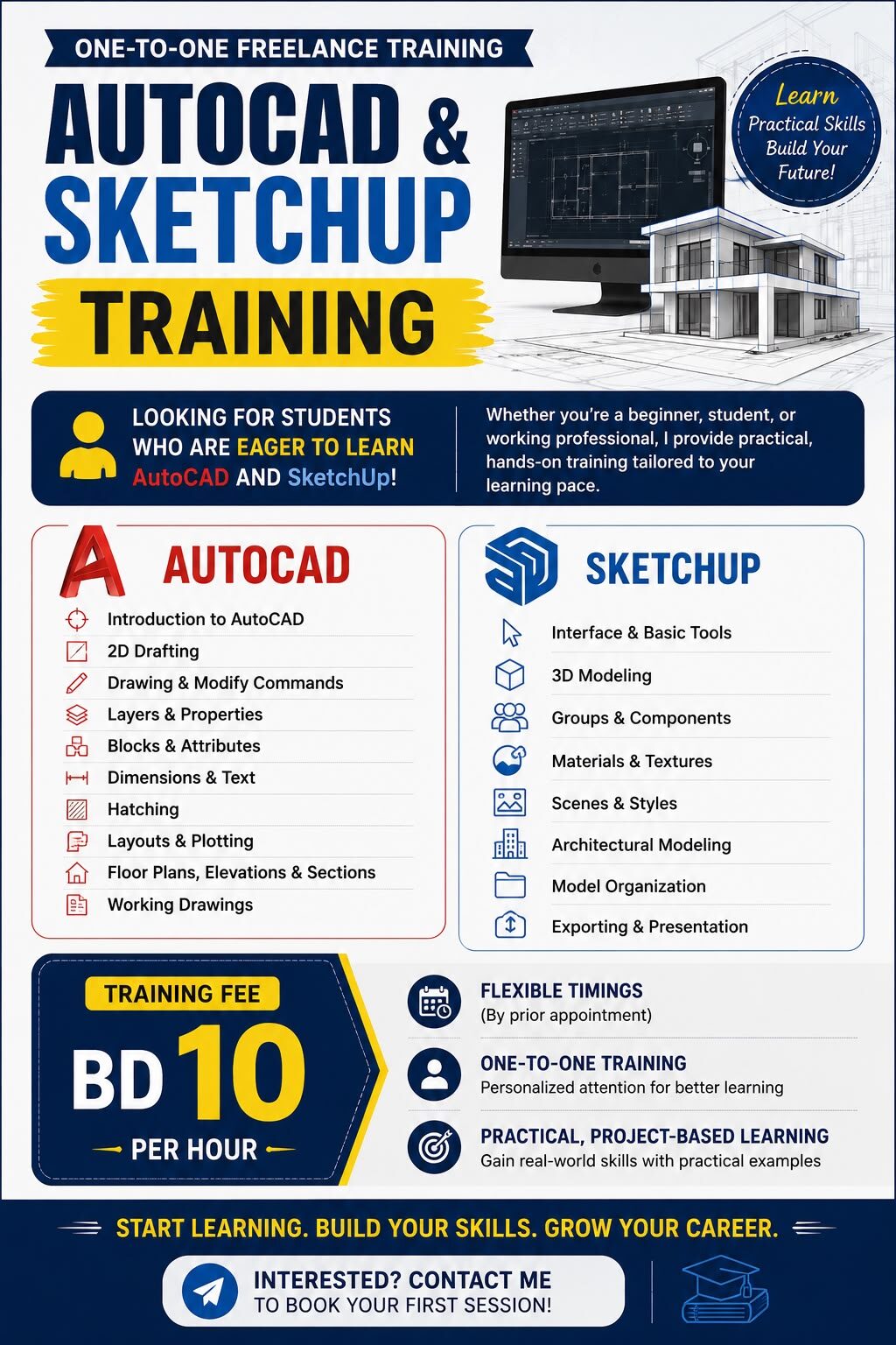 Manama, Education, *FREELANCE AutoCAD & SketchUp TRAINING* Learn Practical CAD Skills From An Experience