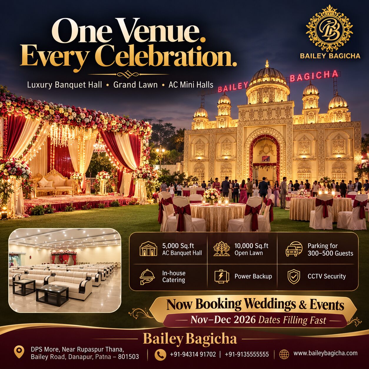 Mumbai, Event Planning, Hotel In Bailey Road Danapur &mdash; AC Rooms, Free WiFi, Buffet & 24-Hr Service