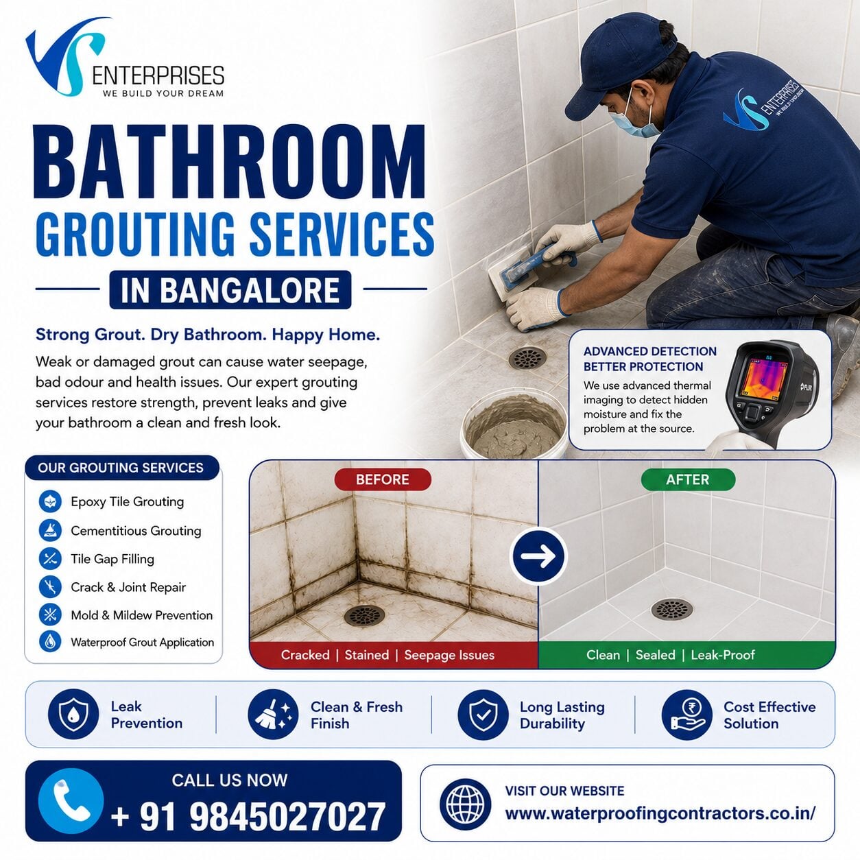 Bangalore, Construction, Bathroom Grouting Services In Bangalore