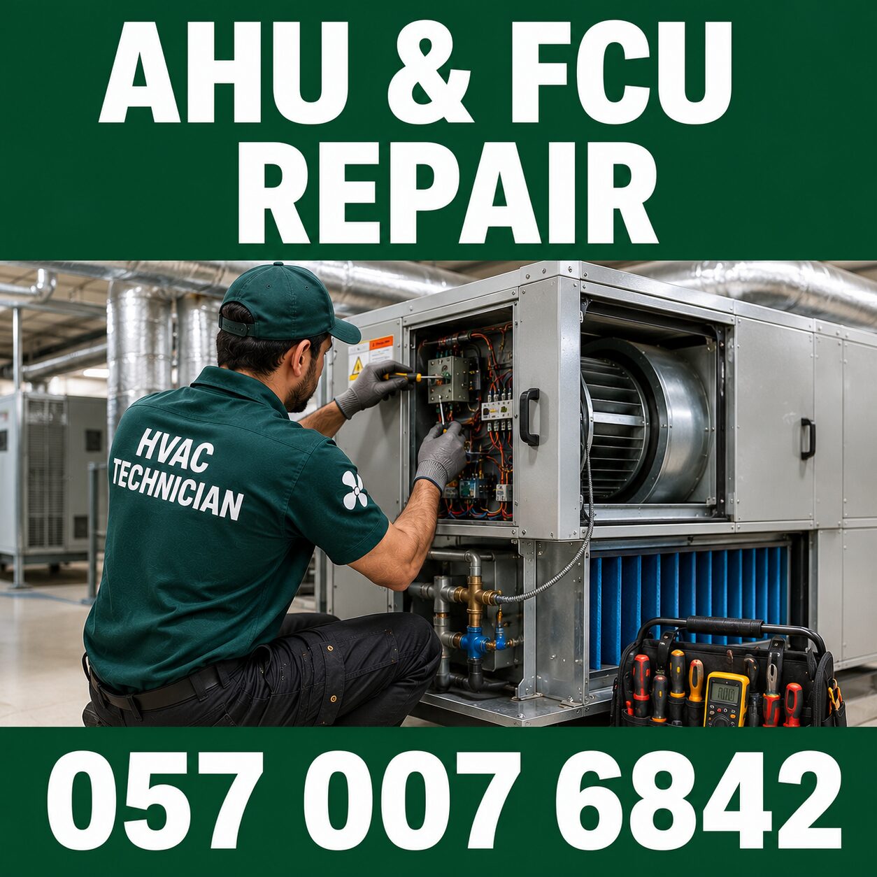Al Ulaya, Air Conditioning, ✅✅✅ AHU & FCU REPAIR & MAINTENANCE – ✅ 057 007 6842 ✅✅✅