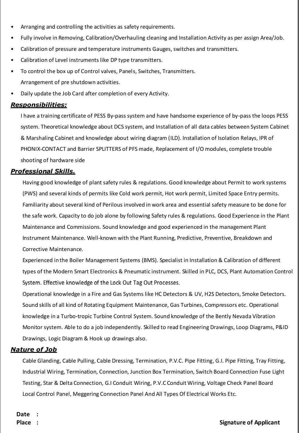 Jubail, Job Seekers, Electricain Technician