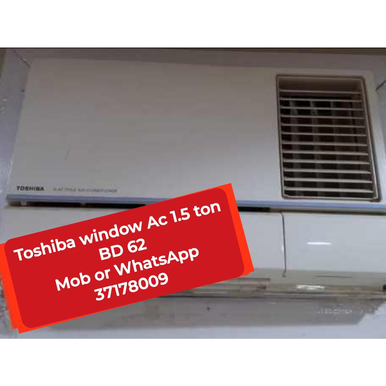Manama, Air Conditioners, BHD 62,  🌎🌍Toshiba Window Ac In Good Condition For Sale With Delivery