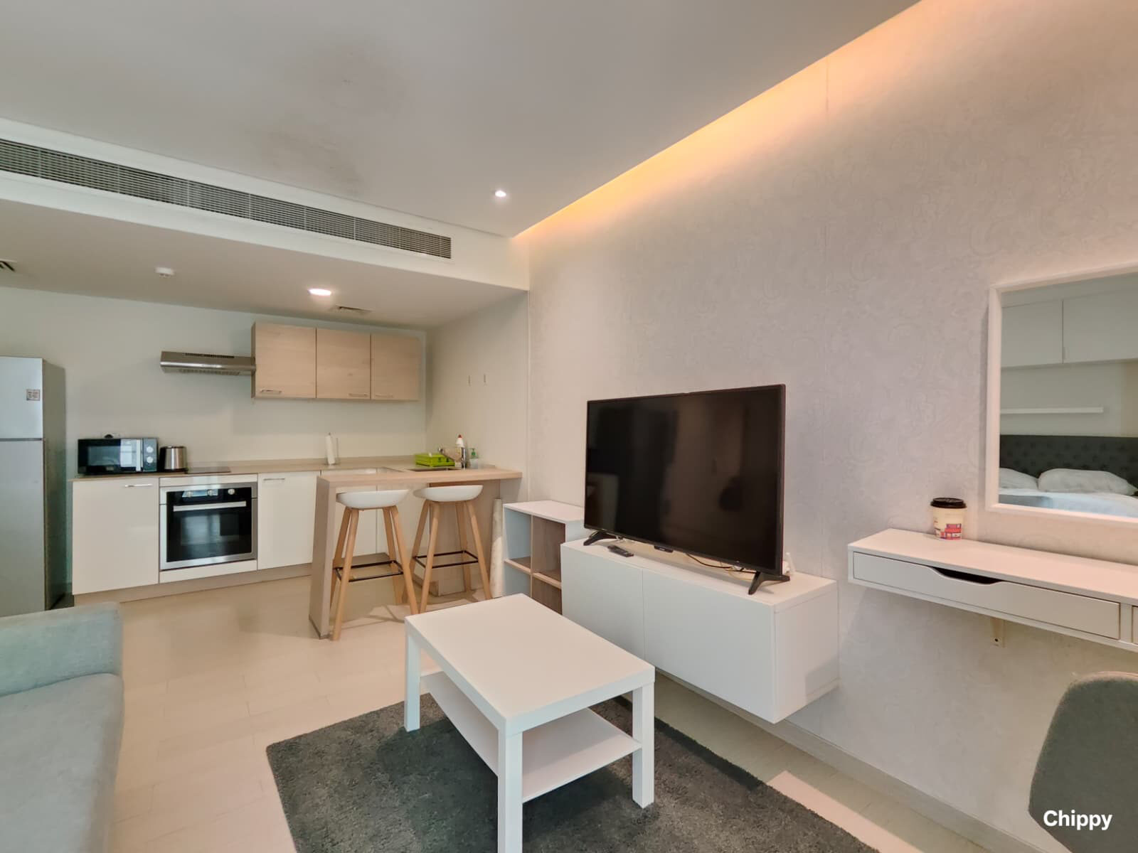 Busaiteen, Apartments, Flats, Houses & Villas, BHD 280/month,  1 BR,  Luxury Furnished Studio Apartment | Balcony | Pool & Gym | Busaiteen