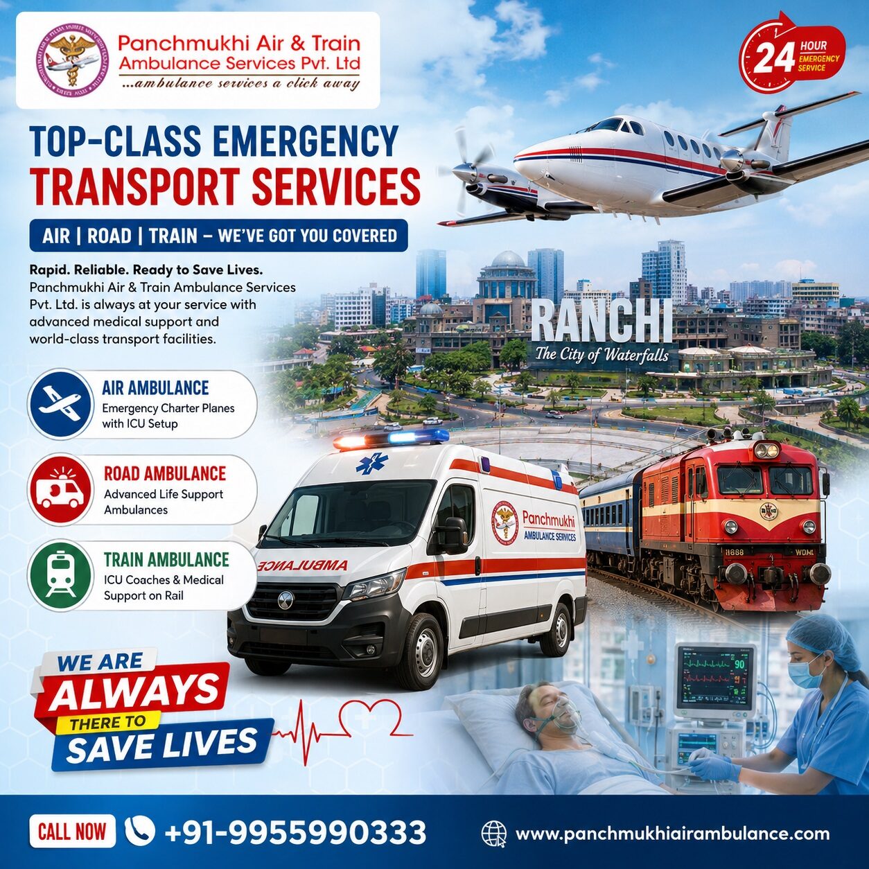 Ranchi, Health, Take Advantage Of The Latest Facilities By Choosing Panchmukhi Air Ambulance In Ranchi