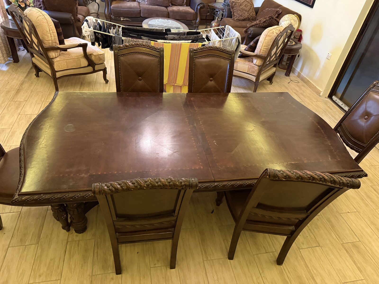 Olaya, Free Items, Solid Wooden Dining Table From Home Center