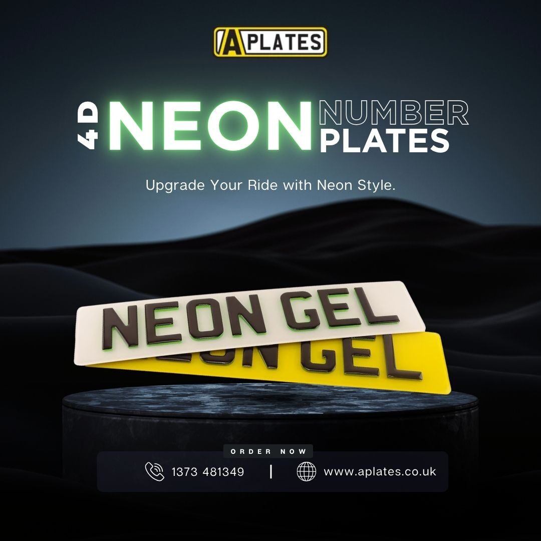 London, Auto Parts, 4D Neon Number Plates Designed For Maximum Visual Impact