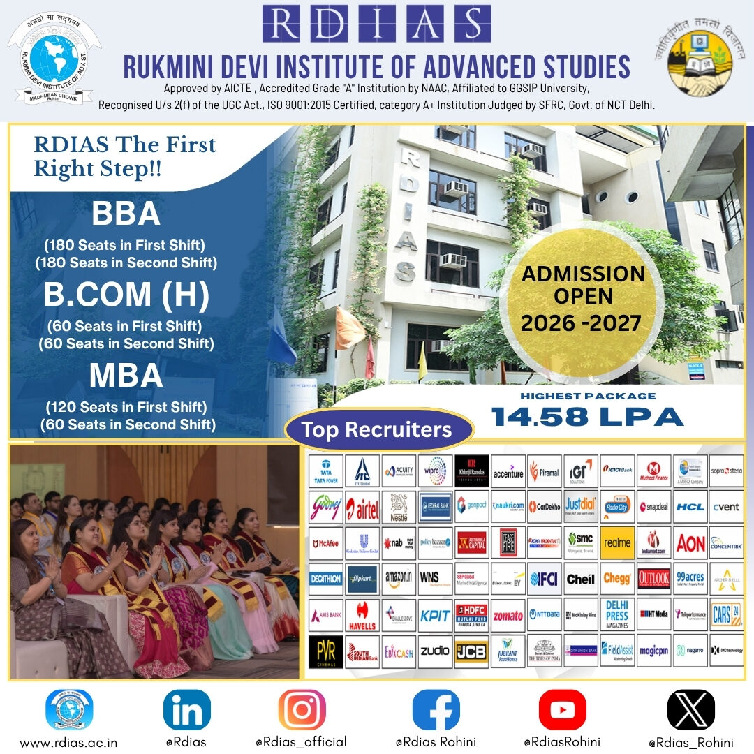 Rohini, Education, Top MBA Colleges In Delhi NCR - Advance Your Management Career With RDIAS