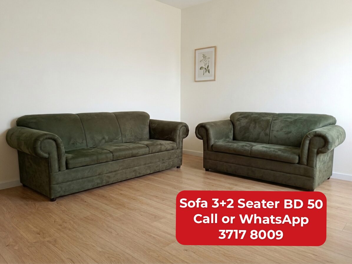 Manama, Furniture, BHD 50,  🌍🌎Sofa 3+2 Seater In Good Condition For Sale With Delivery