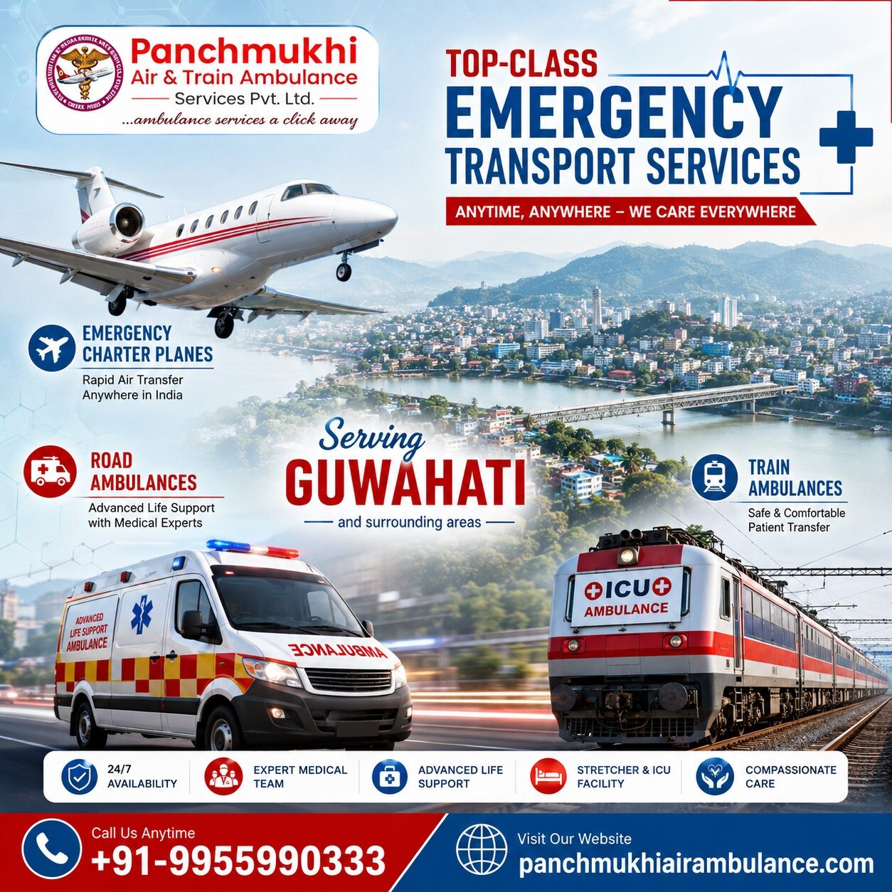 Mumbai, Health, Trust Panchmukhi Air Ambulance Service In Guwahati For Your Safe Medical Transportation