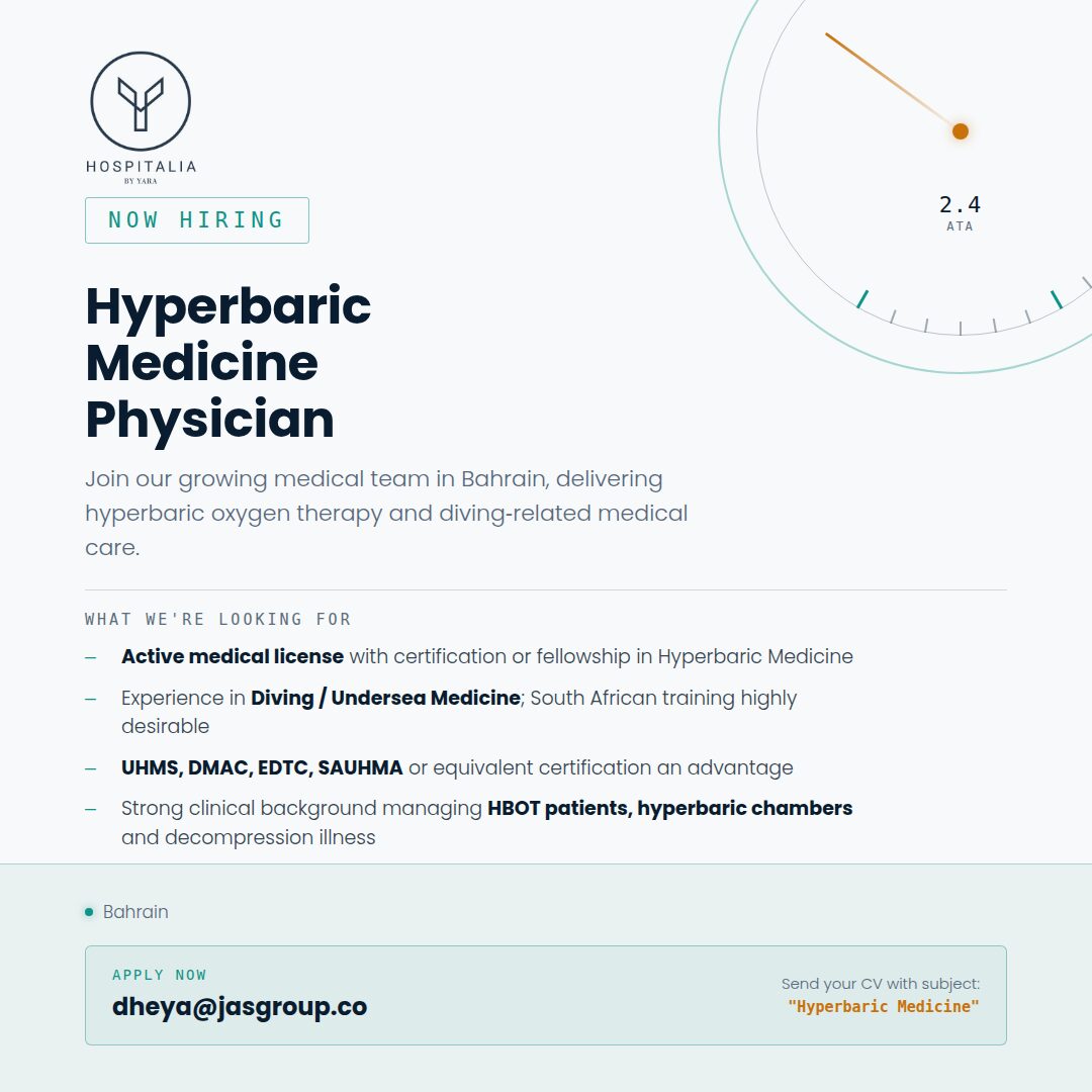 Manama, Jobs, Hyperbaric Medicine Physician