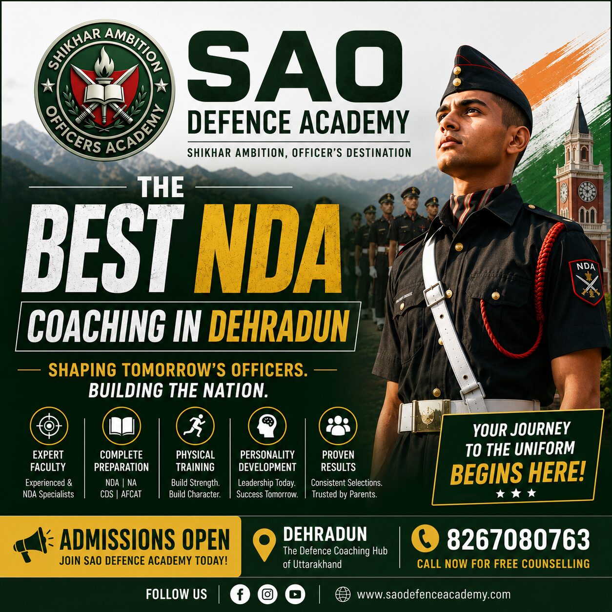 Mumbai, Books, INR 70000,  Best NDA Coaching In Dehradun - SAO Defence Academy